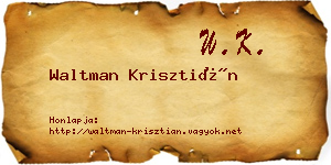 Waltman Krisztián névjegykártya